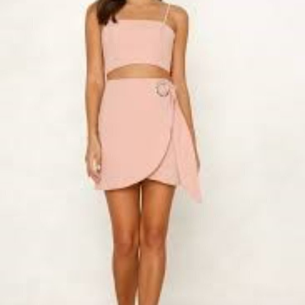 COPY - Hello Molly Rose Pink Cropped Halter Top Size M
